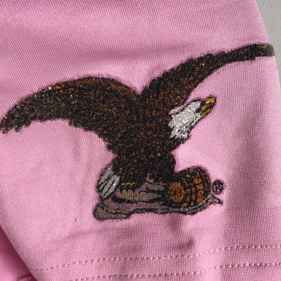 In Your Face Pink Striped 1/2 Zip Polo Bowling Top - Picture 5 of 10